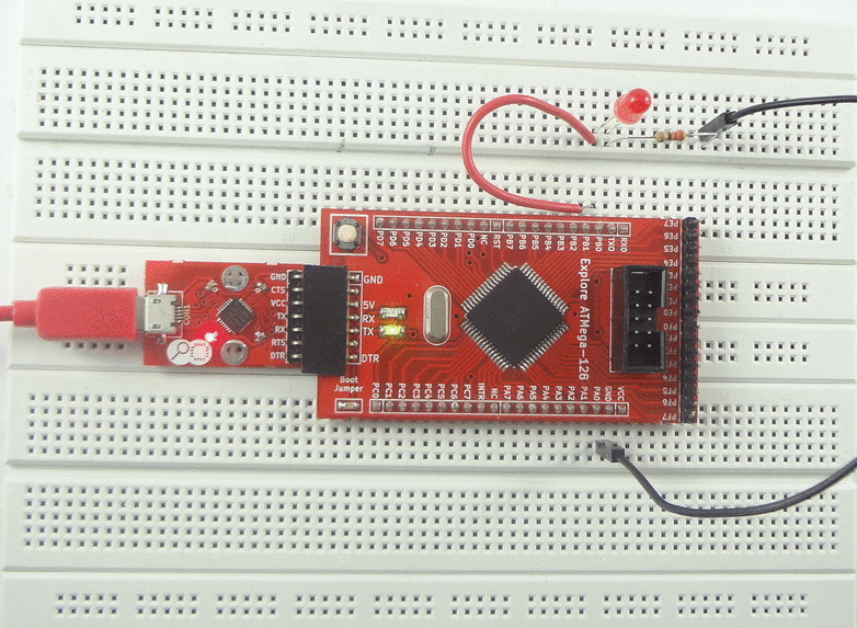 0Blinky with Atmega128 Breakout.gif