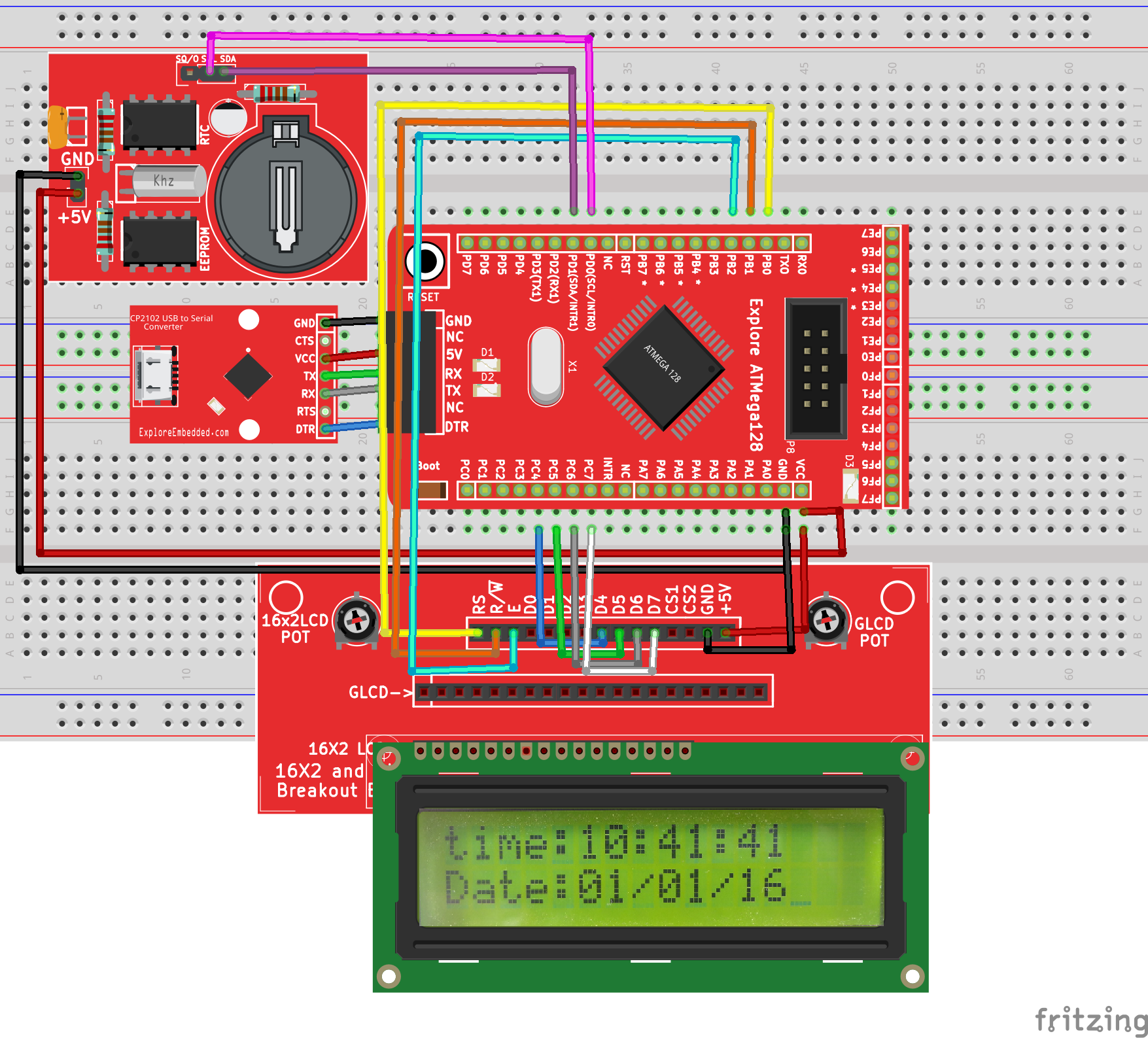 Interfacing RTC with Atmega128 Breakout bb.png